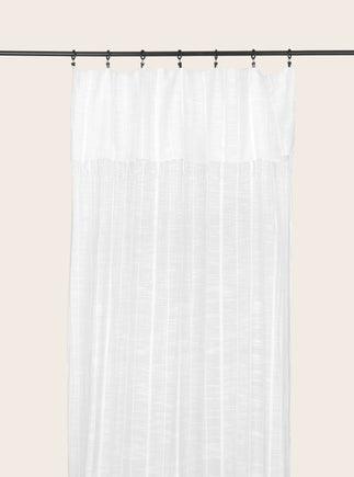 Rideau Jari en khadi de coton biologique couleur blanc cassé avec franges