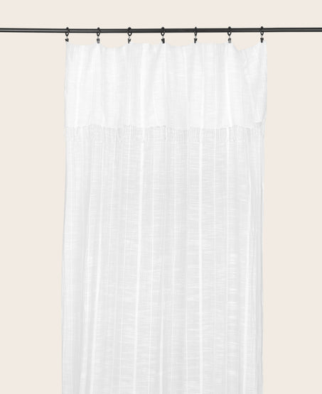 Rideau Jari en khadi de coton biologique couleur blanc cassé avec franges
