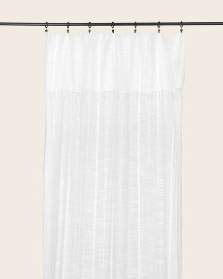 Rideau Jari en khadi de coton biologique couleur blanc cassé avec franges