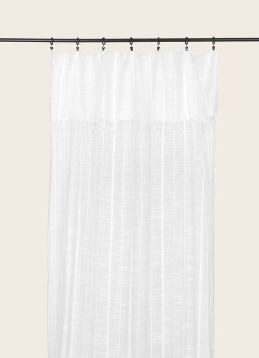 Rideau Jari en khadi de coton biologique couleur blanc cassé avec franges