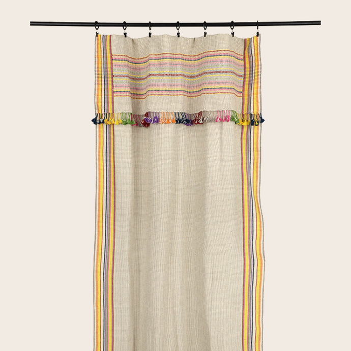 Rideau Dupatta à motifs joyeux et colorés en coton biologique