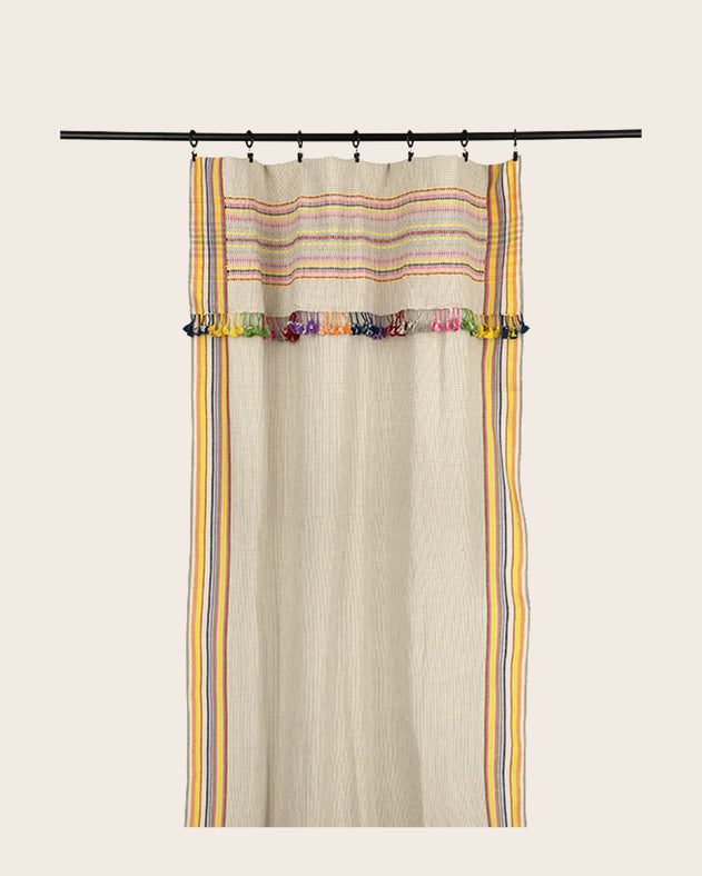 Rideau Dupatta à motifs joyeux et colorés en coton biologique