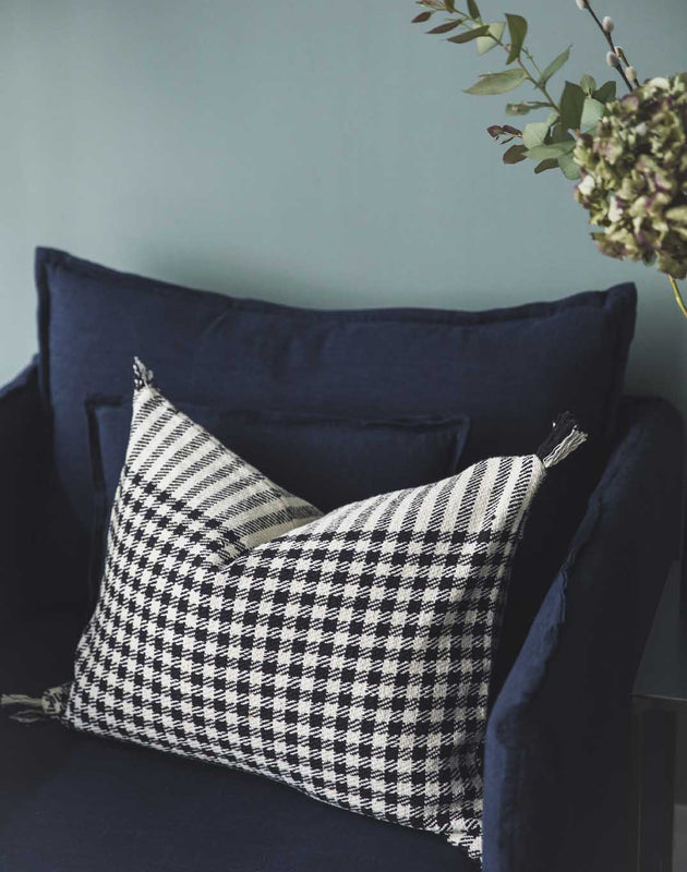 Housse de coussin pied de poule