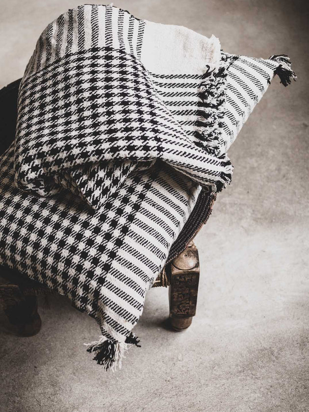 Housse de coussin pied de poule