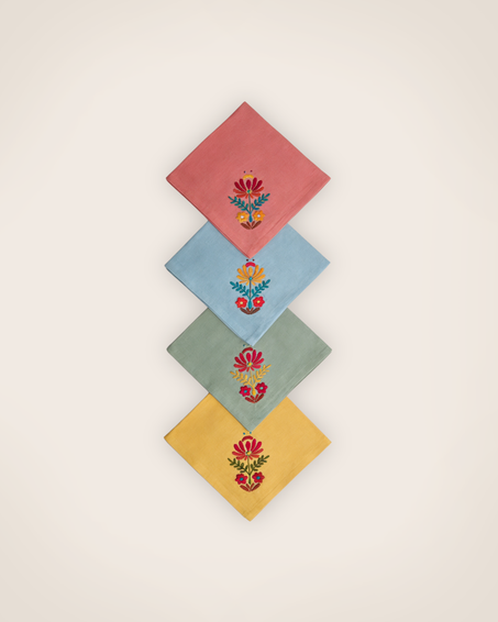 Set of 4 Rosaly embroidered napkins