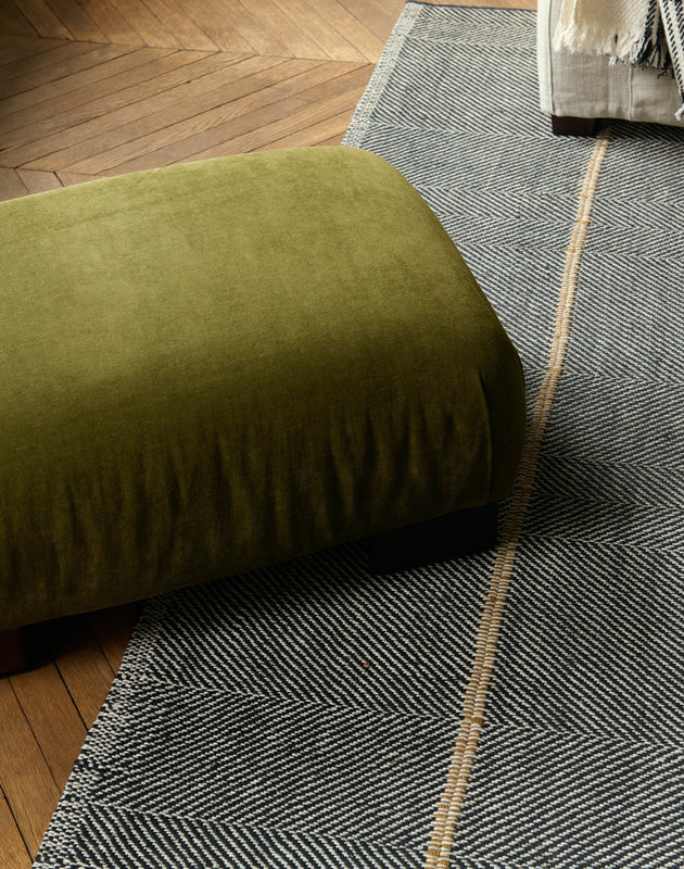 L'élégant repose-pieds Pacha en tissu en lin Gareth 