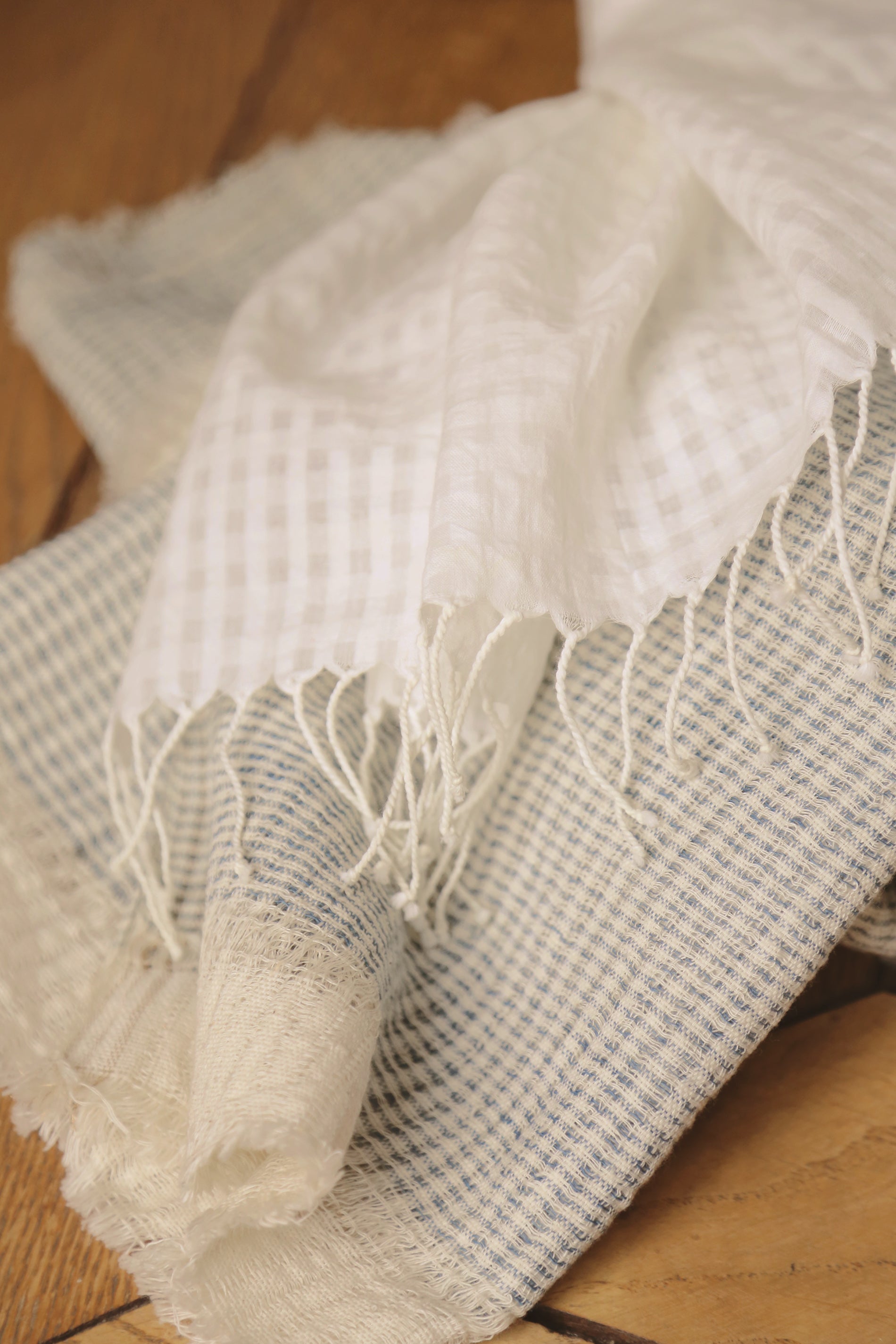 Rideau Jalma en khadi de coton et fines franges