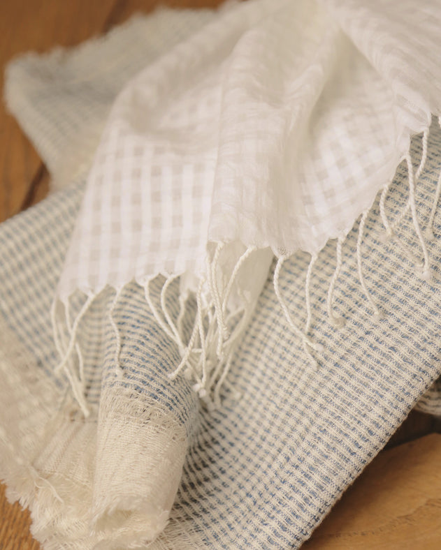 Rideau Jalma en khadi de coton et fines franges