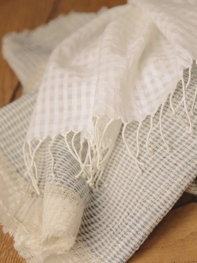 Rideau Jalma en khadi de coton et fines franges