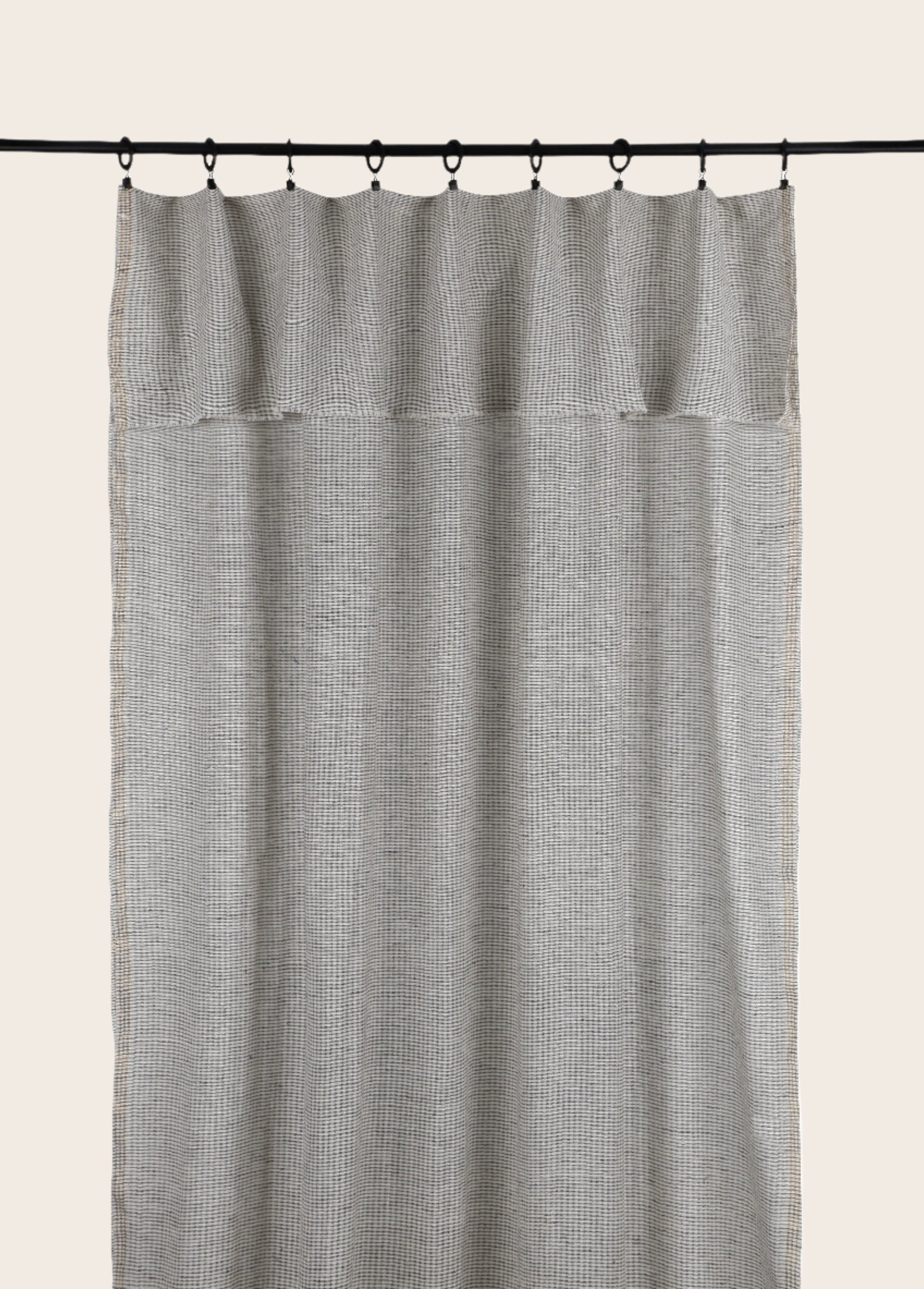 Rideau prêt à poser en coton coloris charcoal Arys