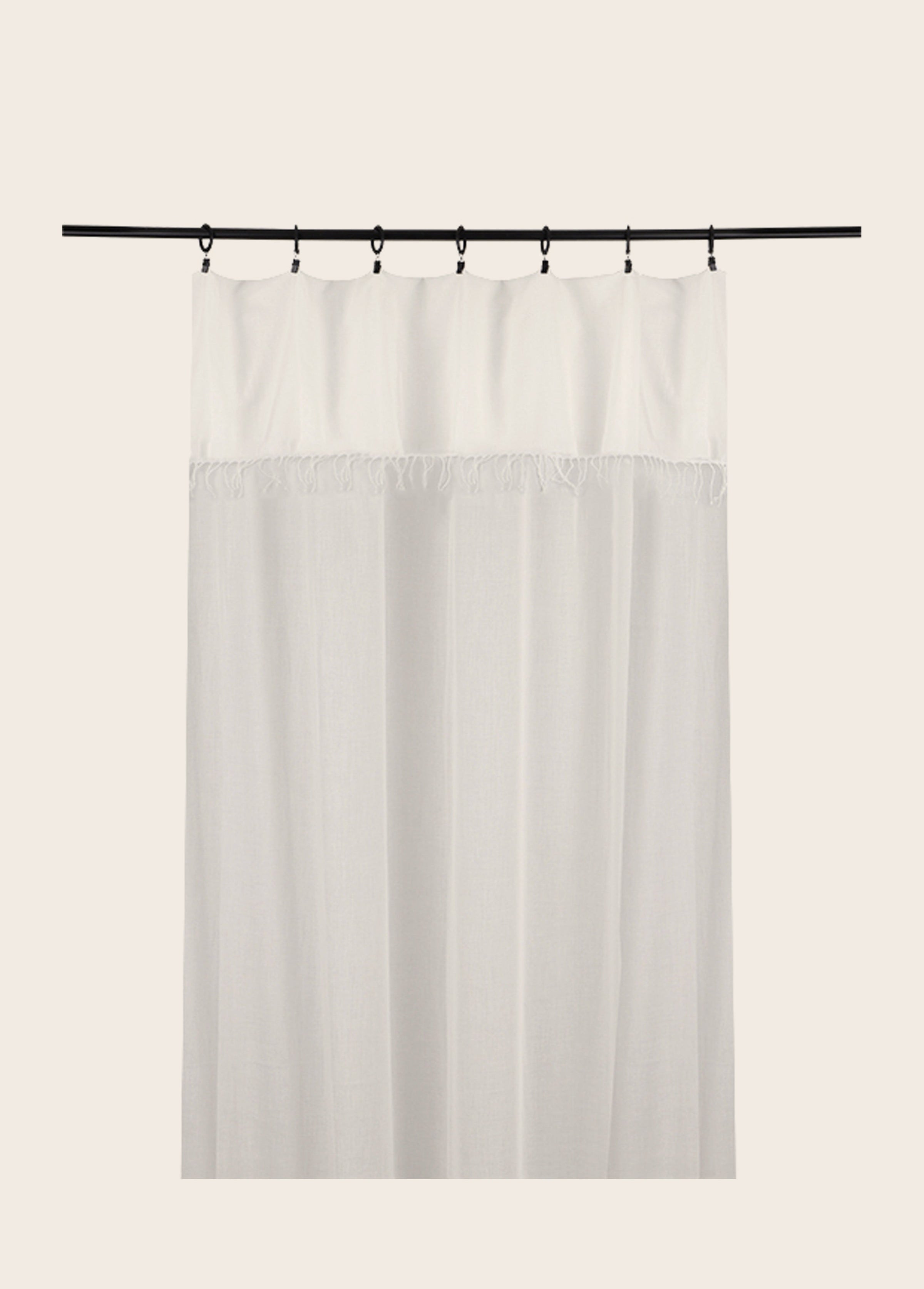 Rideau en coton blanc Ashoka