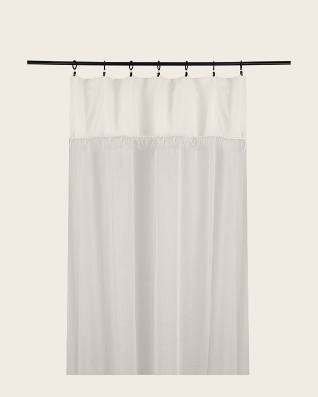 Rideau en coton blanc Ashoka