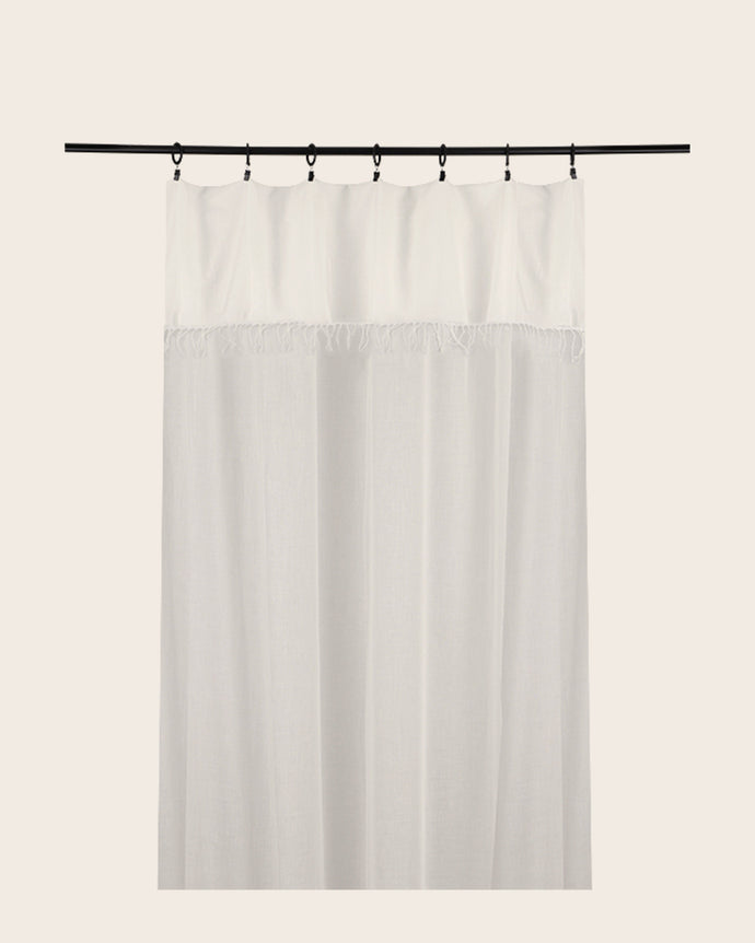 Rideau en coton blanc Ashoka