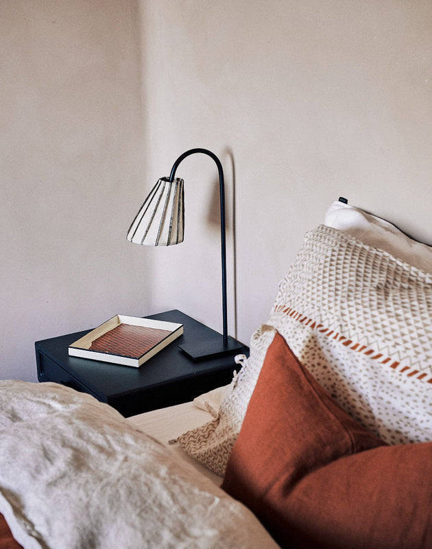 Abat jour pour lampe de chevet noir et blanc