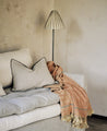 Luminaire : abat-jour de lampadaire noir et blanc pour le salon