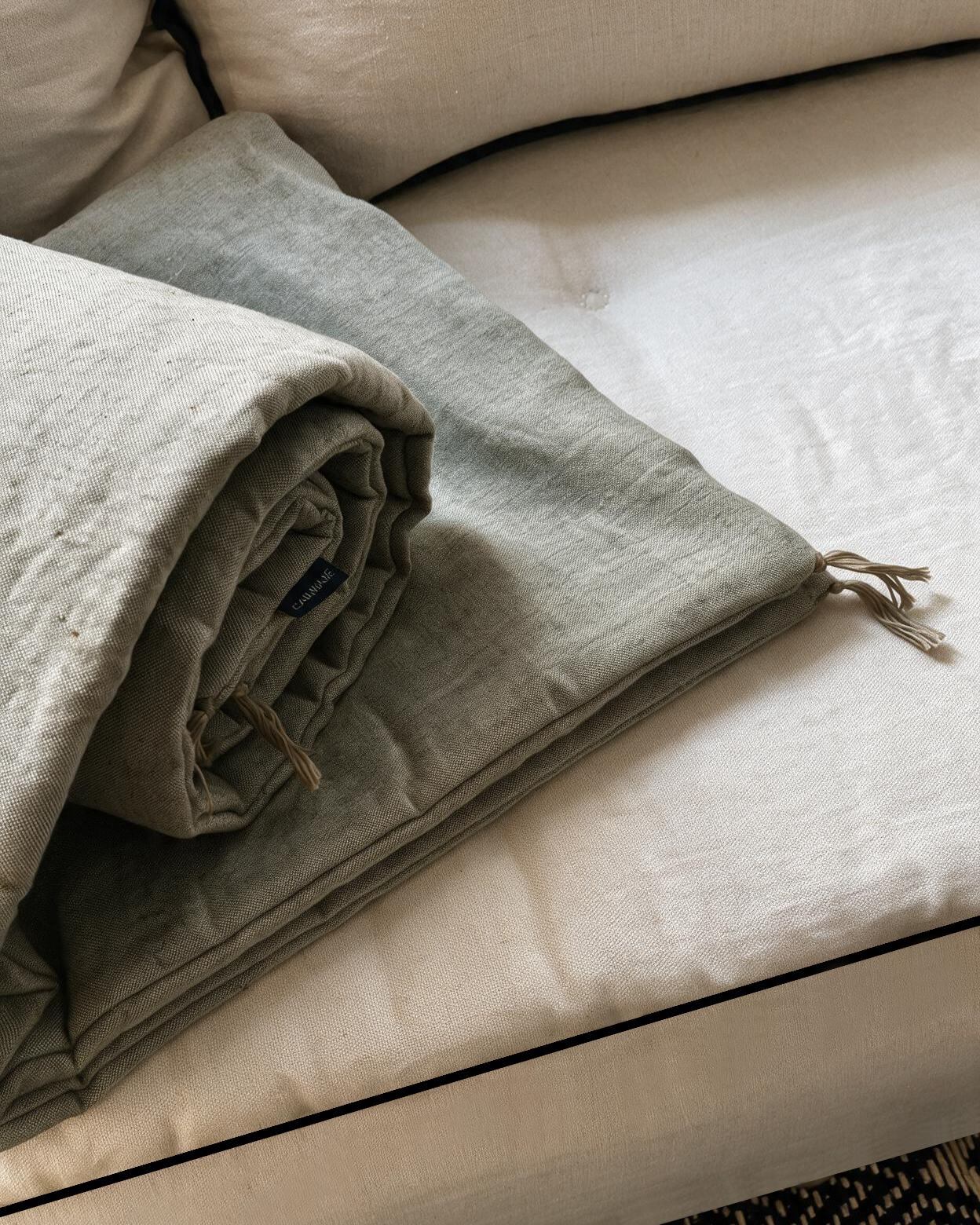 Linen sofa cover