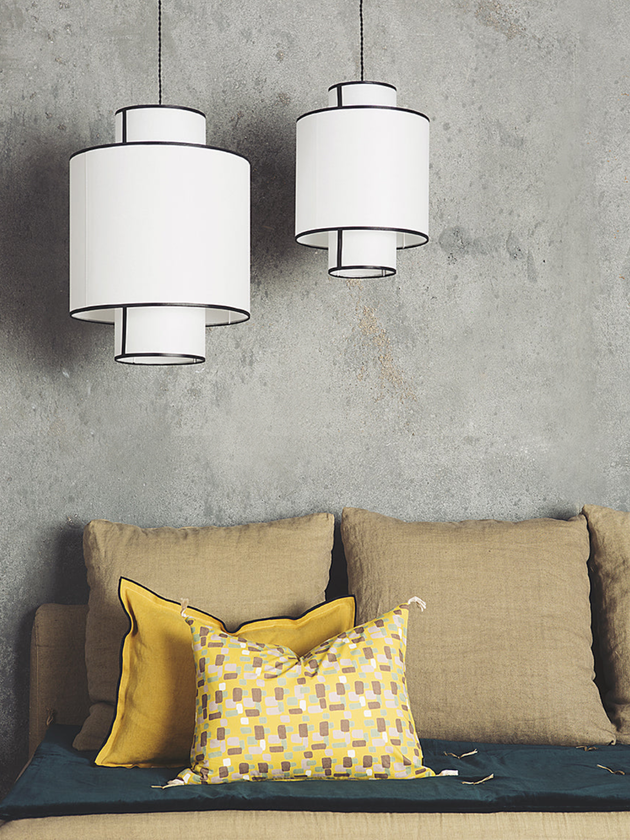 Luminaire: suspension Ilam en papier blanc 