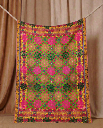Pièce artisanale Suzani Fushia