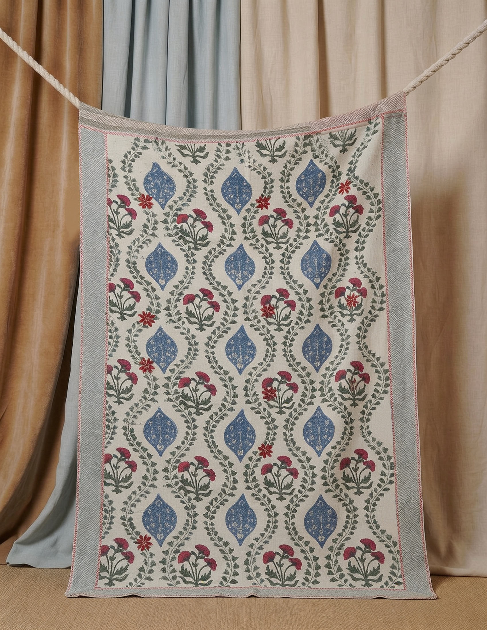 Suzani Menthe Handcrafted Piece