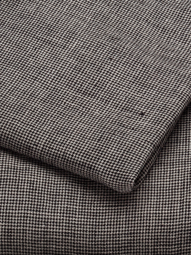 Motifs tons noirs et blancs du set de 2 taies d'oreiller en lin Fil à fil