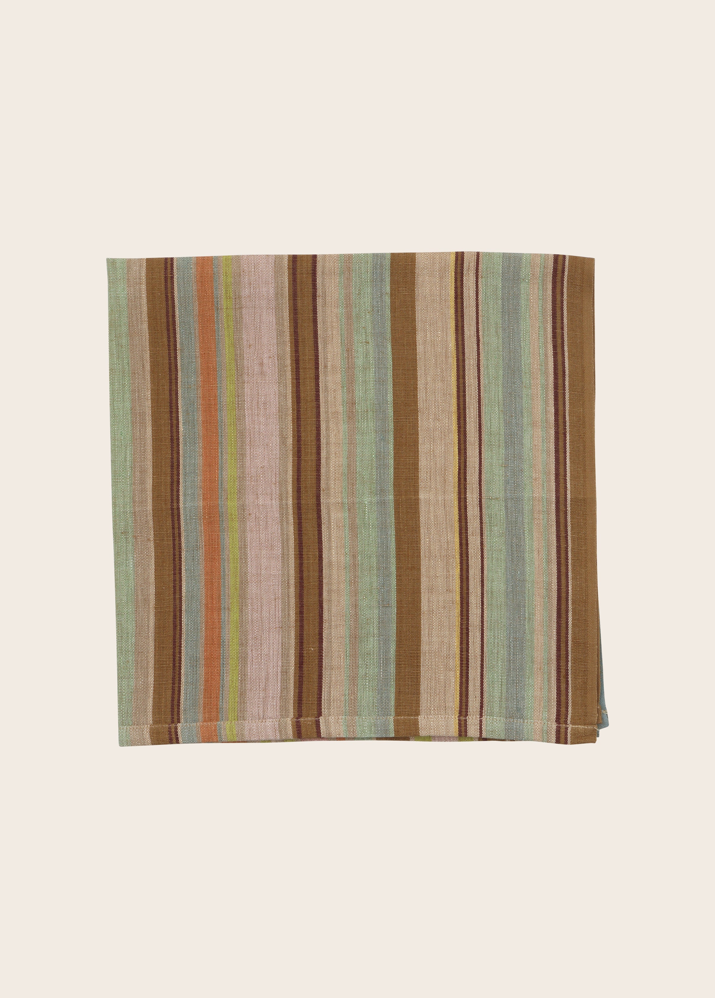Serviette de table en lin à rayures Soleo