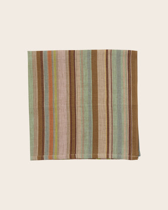 Serviette de table en lin à rayures Soleo