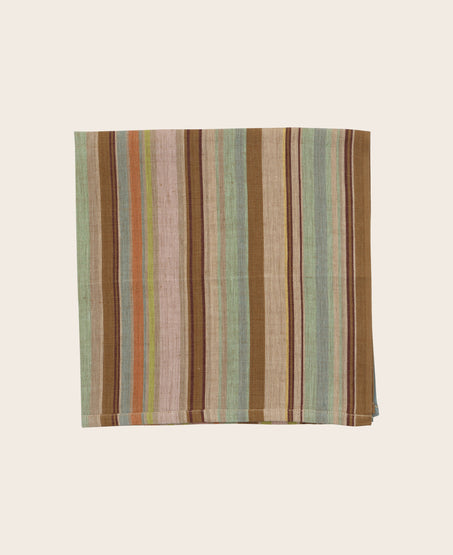 Serviette de table en lin à rayures Soleo