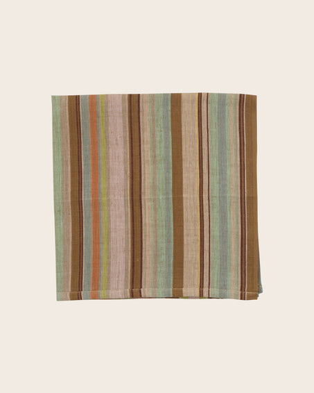 Serviette de table en lin à rayures Soleo