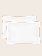 Lot de 2 taies d'oreiller rectangulaires blanches Bora