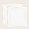 Set de 2 taies d'oreiller carrées Bora blanche à bourdon coloré