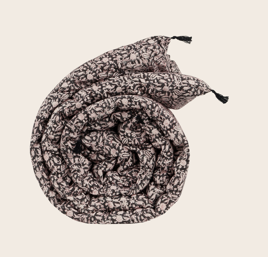 Courtepointe Tulipan en coton avec pompons signature 