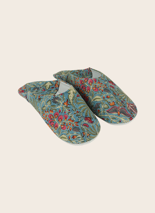 Chaussons Tethys en coton imprimé à la main au bloc