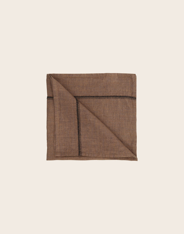 Serviette de table carrée Noé en lin lavé 