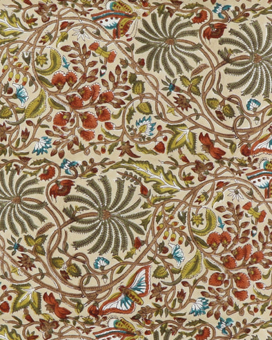 Détail du tissu Papilio motif végétal