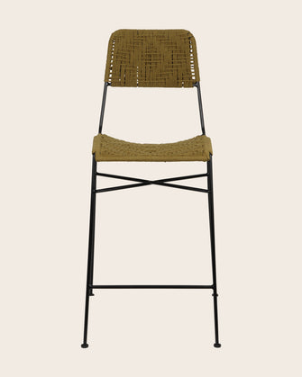 Chaise haute Murgi losange en coton tressé vert Havane 