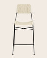 Chaise haute Murgi en coton tressé couleur claire ivoire