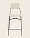 Chaise haute Murgi en coton tressé couleur claire ivoire