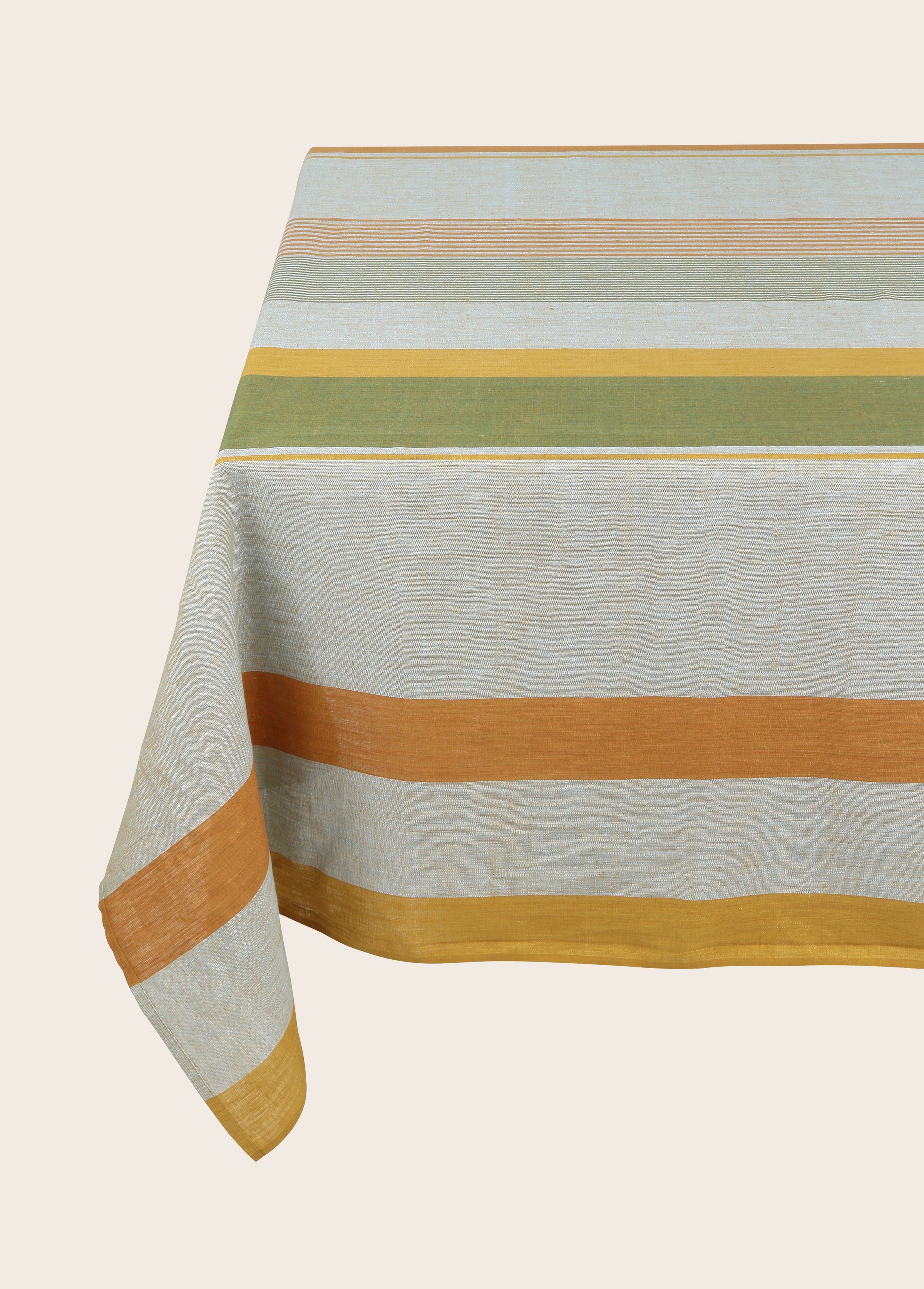 Nappe Soleo en lin à rayures colorées