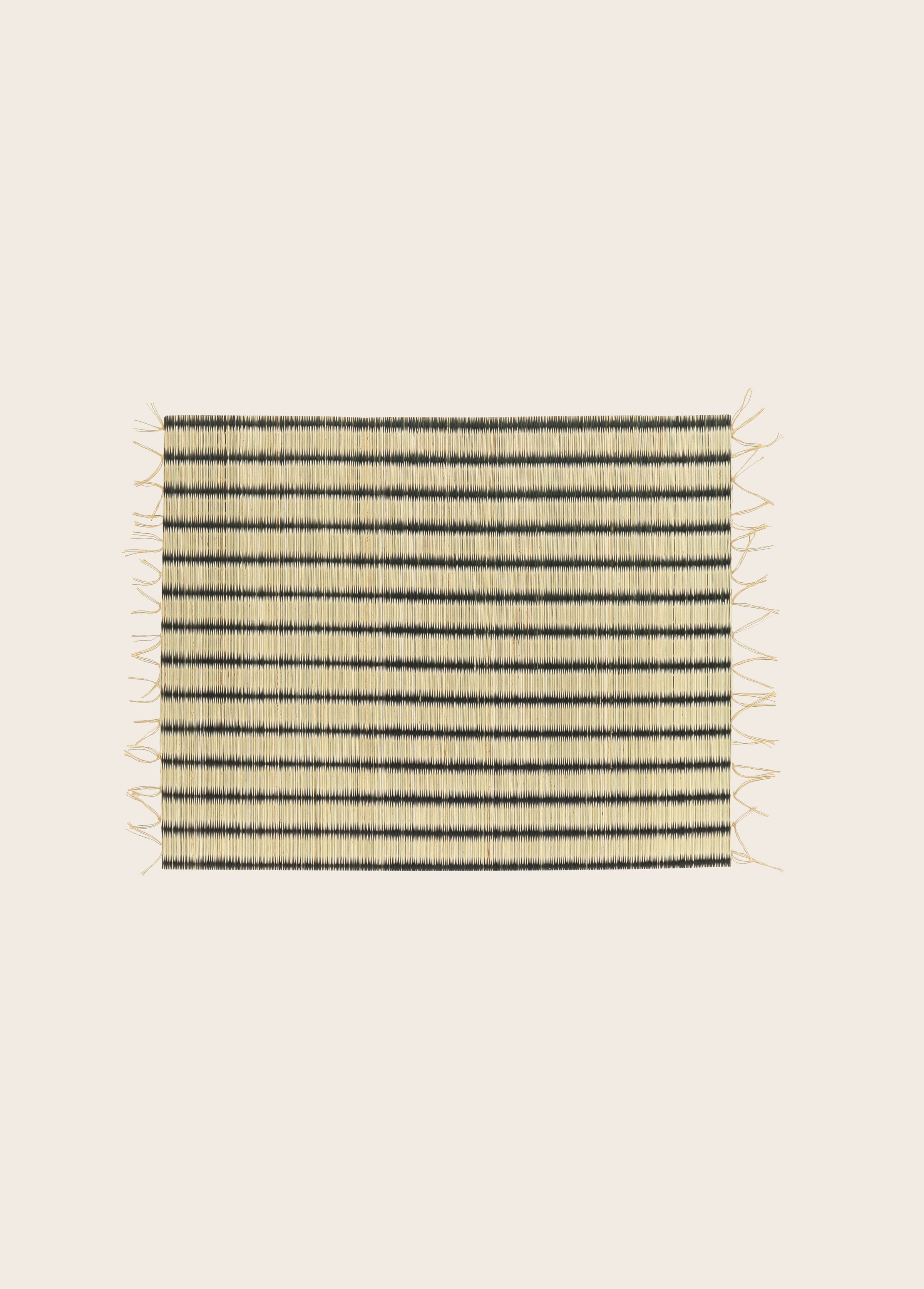 Set de table rectangulaire en jonc de rivière à rayures