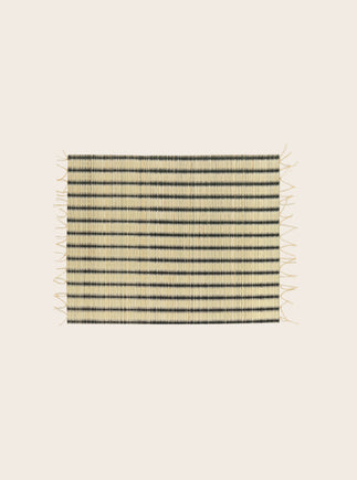 Set de table rectangulaire en jonc de rivière à rayures