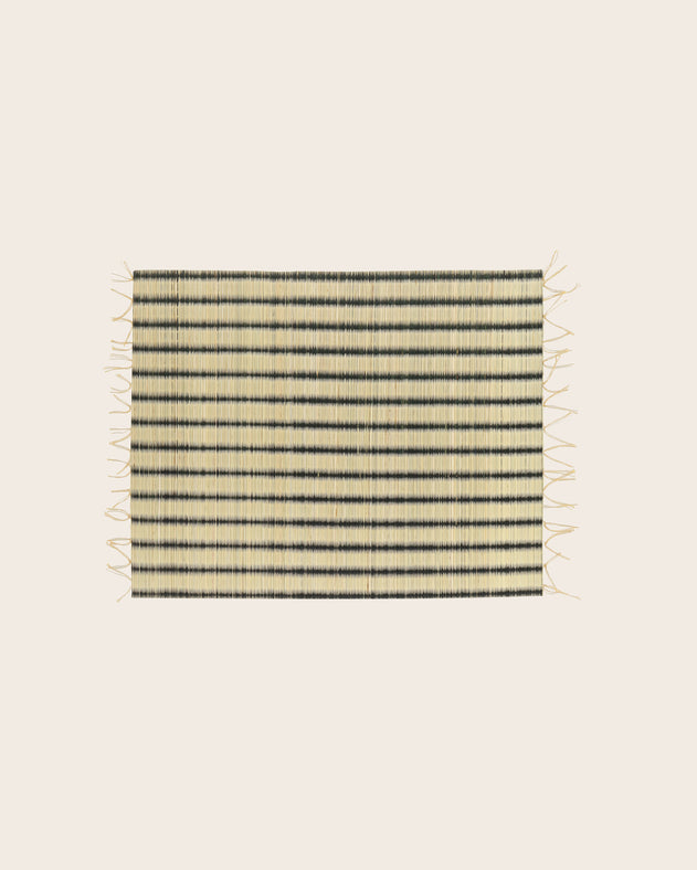 Set de table rectangulaire en jonc de rivière à rayures