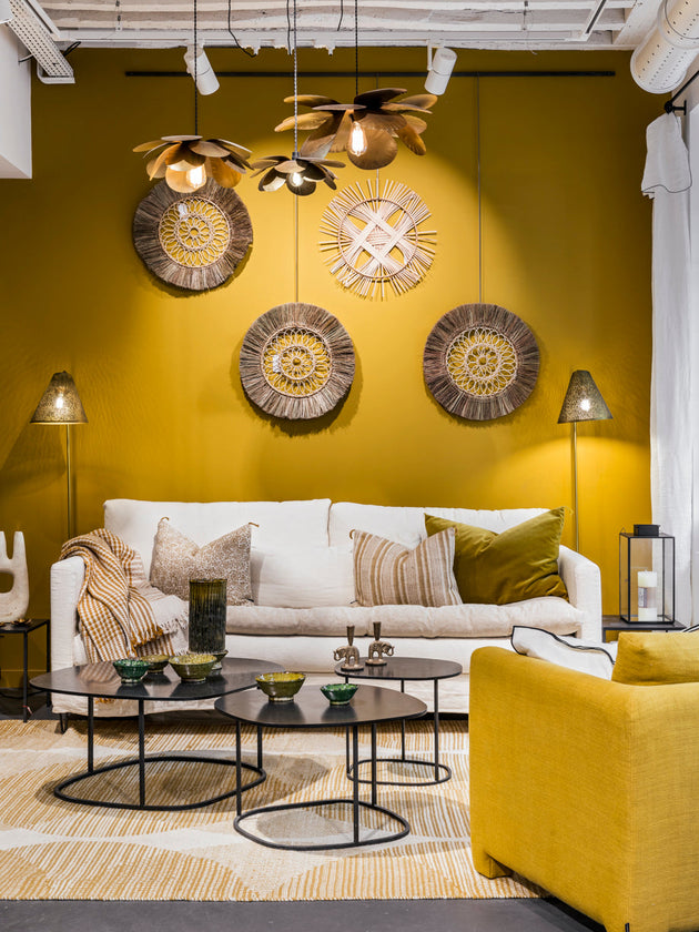 Trio de tables basses Ame en acier brut noir