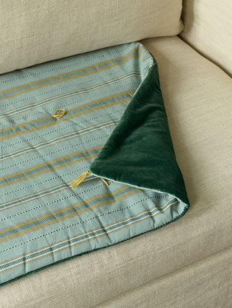 Sofa cover pour canapé en coton et velours lavé à rayures Noely. 