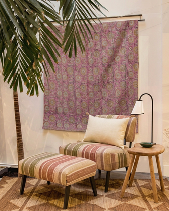Pièce artisanale Suzani Aurore
