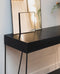 Meuble : console en acier brut noir avec du rangement