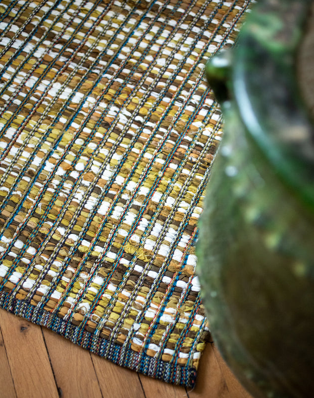 Tapis Lira Curcuma lirette de coton recyclé