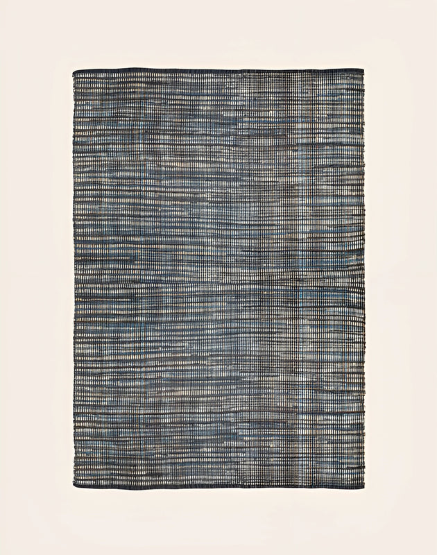 Grand Tapis Lira en coton couleur bleu Glacier