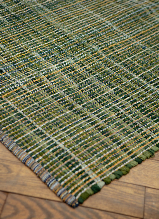 Tapis Lira tons verts Laurier lirette de coton recyclé