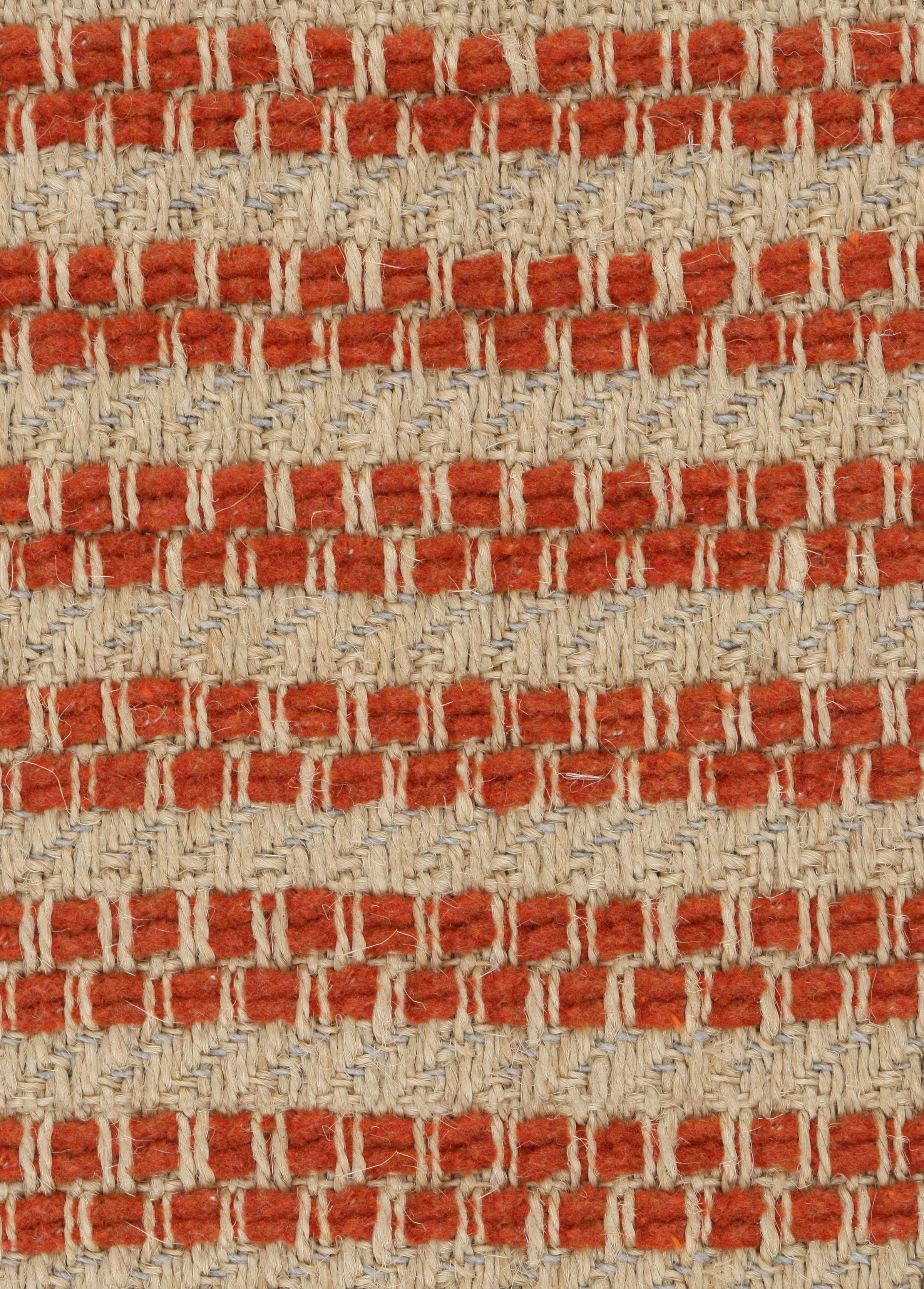 Détail du tissu Phylo en jute et coton avec sa double rayure en fil de coton couleur Rooibos