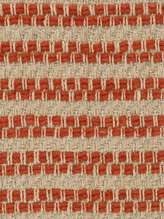 Détail du tissu Phylo en jute et coton avec sa double rayure en fil de coton couleur Rooibos